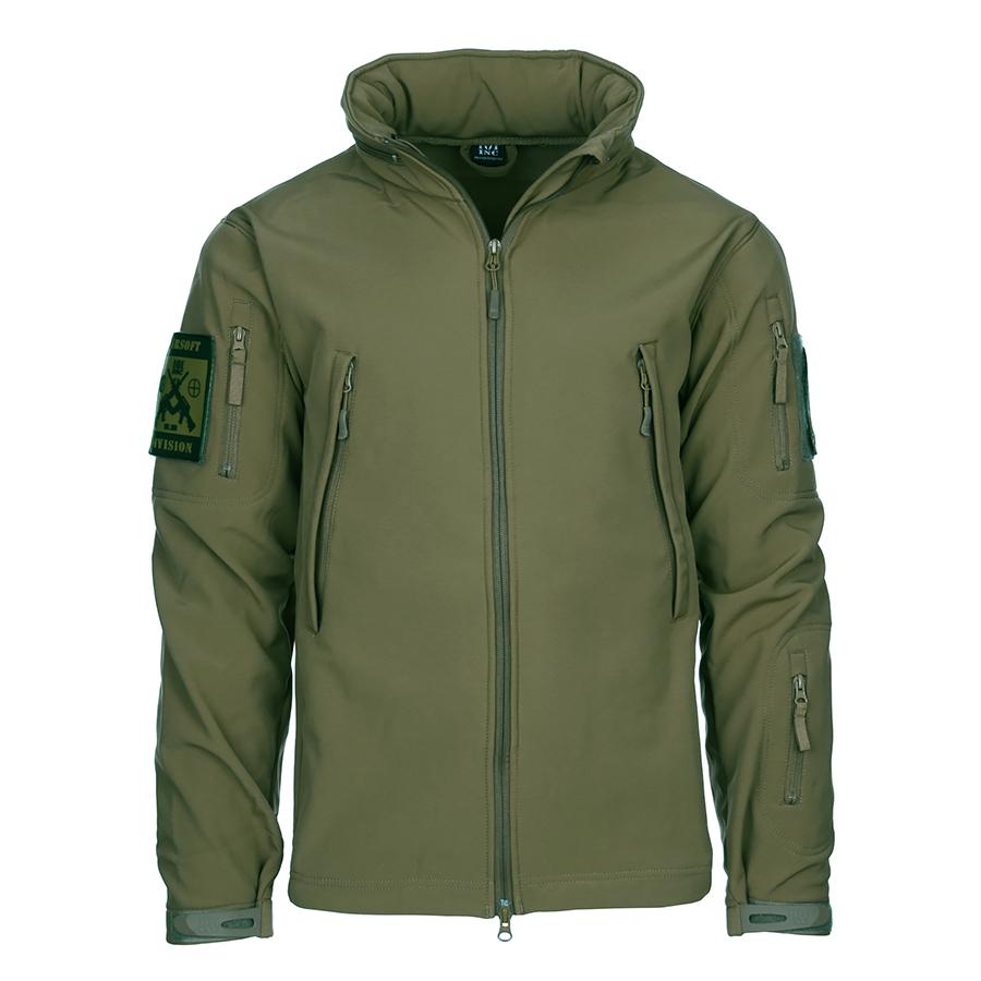 Softshell Jacket  ;  Groen / Tan-Sand / Zwart / BEL VOOR ACTUELE VOORRAAD !!  -2208-a